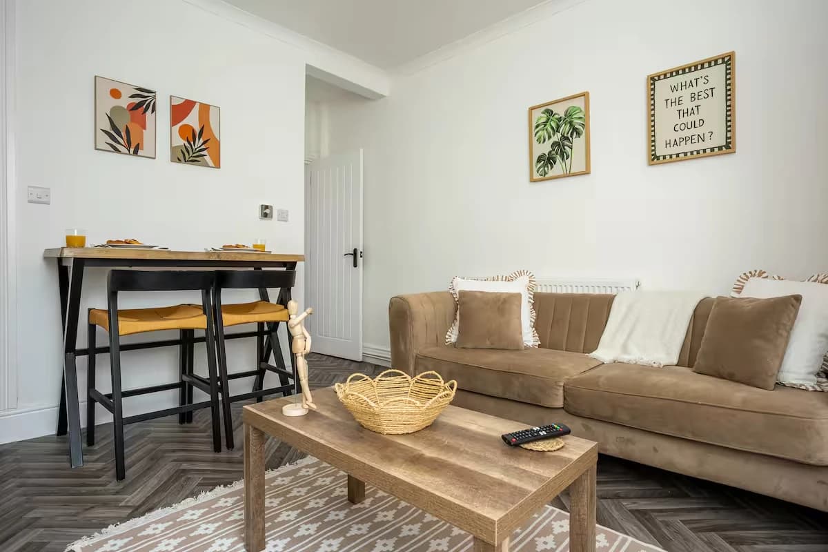Living room with sofa and coffee table at Algernon Road, Melton Mowbray